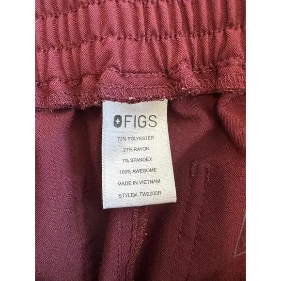 FIGS Yola Scrub Pants Burgundy Size XS - Picture 4 of 4